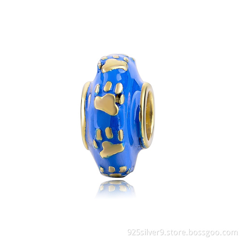 925sterling silver enamel gold dog claw charms/beads
